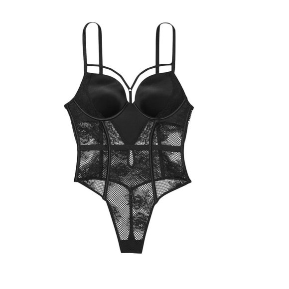 VS VERY SEXY Bombshell Fishnet Floral Teddy Large